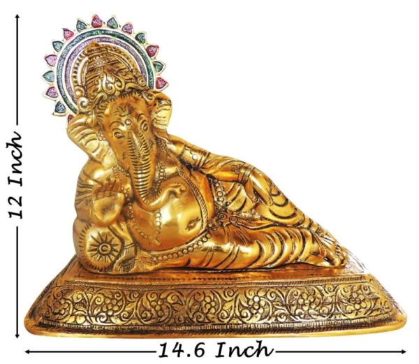 Ganesh Ji Idol in Aluminium (Masand), 12 inch, Vedikcraft Moradabad