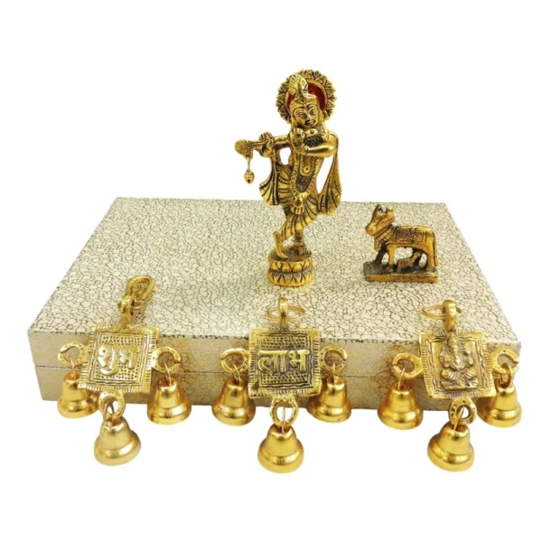 Krishna Ji with Flute Idol in Aluminium (Mini), Vedikcraft Moradabad