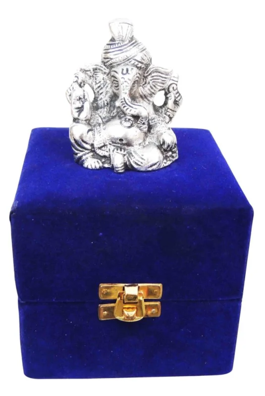 Ganesh Ji Idol in Aluminium (Pagadi), 3.5 inch