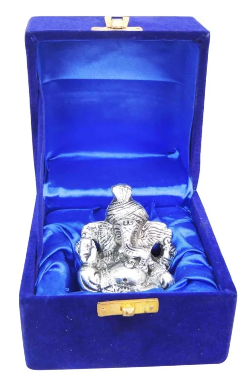 Ganesh Ji Idol in Aluminium (Pagadi), 3.5 inch