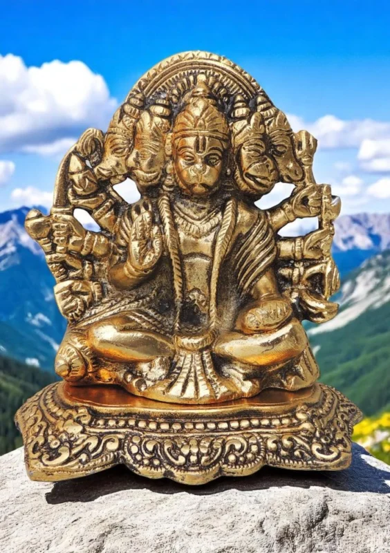 Hanuman Ji Idol in Aluminium (Panchmukhi), 5.8 inch – for Home Mandir