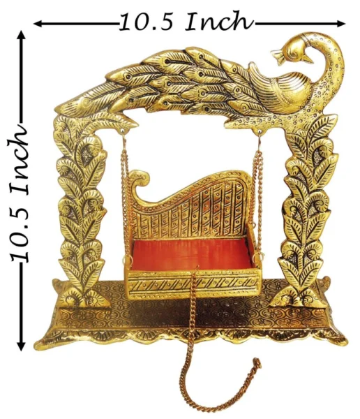 Laddu Gopal Jhula Idol in Aluminium, on Jhula, 10.5 inch, 880 g, Vedikcraft Moradabad