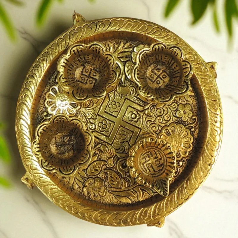 Aluminium Pooja Thali, 5.5 inch, 240 g