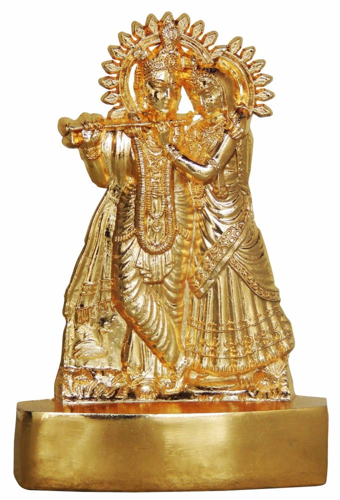 Radha Krishna Idol in Aluminium, 4.5 inch, Vedikcraft Moradabad