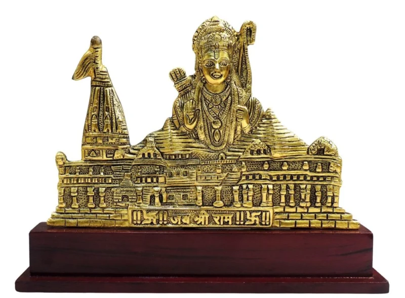Aluminium Mandir for Home (Pooja Temple) (Ramji Ayodhya), 9.3 inch