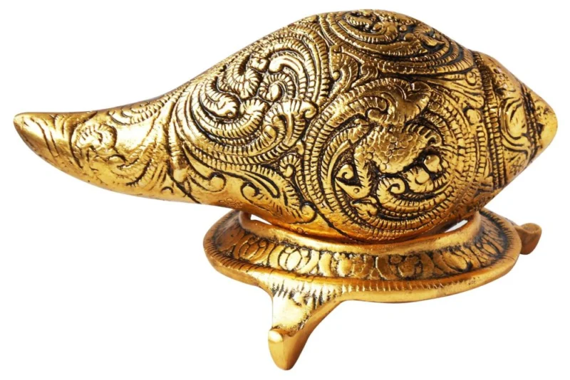 Aluminium Shankh for Pooja, 4.1 inch