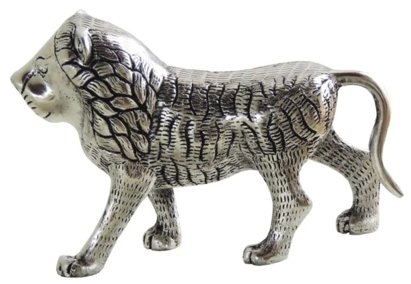 Aluminium Lion Showpiece, 5.6 inch, design AS214-S, Vedikcraft Moradabad