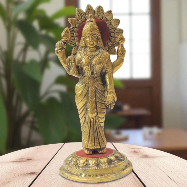 Lakshmi Ji Idol in Aluminium, Standing (Laxmi), 7.5 inch, Vedikcraft Moradabad