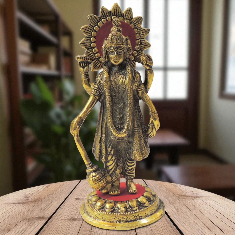 Vishnu Ji Idol in Aluminium, Standing, 7.7 inch, Vedikcraft Moradabad