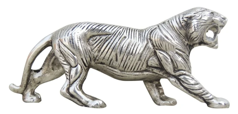 Aluminium Tiger Showpiece, 3.7 inch – for Table Décor