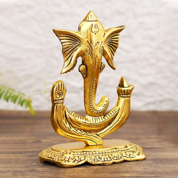 Ganesh Ji Idol in Aluminium, 6.5 inch, Vedikcraft Moradabad
