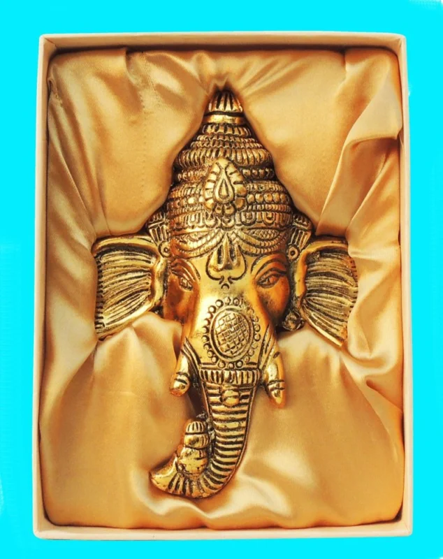 Ganesh Ji Idol in Aluminium (Trunk), 7.2 inch