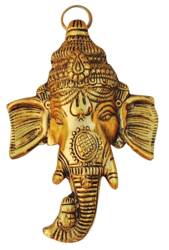 Ganesh Ji Idol in Aluminium (Trunk), 7.2 inch