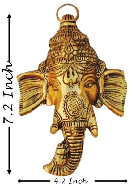 Ganesh Ji Idol in Aluminium (Trunk), 7.2 inch, Vedikcraft Moradabad