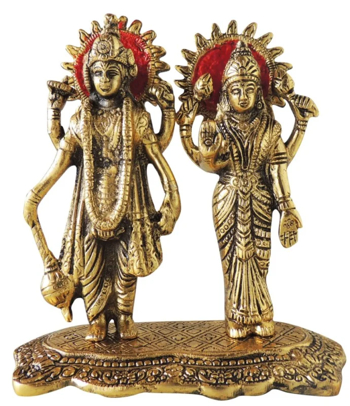 Vishnu Ji Idol in Aluminium (Laxmi), 7 inch – for Home Mandir