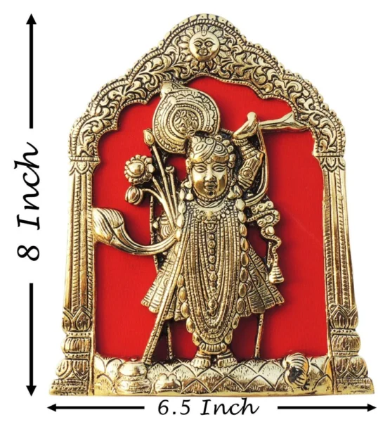 Deity Idol in Aluminium, Wall Hanging (Shreenath), 8 inch, Vedikcraft Moradabad
