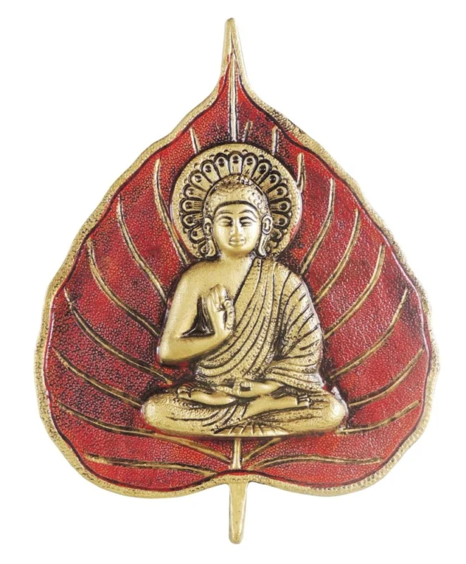 Buddha Idol in Aluminium, Wall Hanging (Patta), 8.4 inch – for Pooja Room