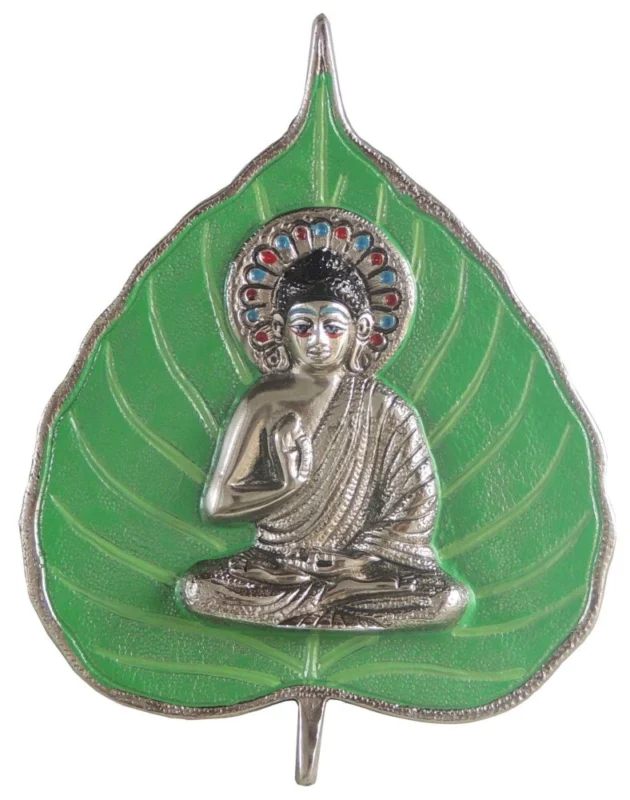 Buddha Idol in Aluminium, Wall Hanging (Patta), 8.4 inch – for Pooja Room