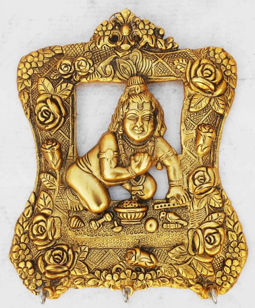 Aluminium Wall Hanging Decorative (Krishna Key), 7.9 inch, Vedikcraft Moradabad