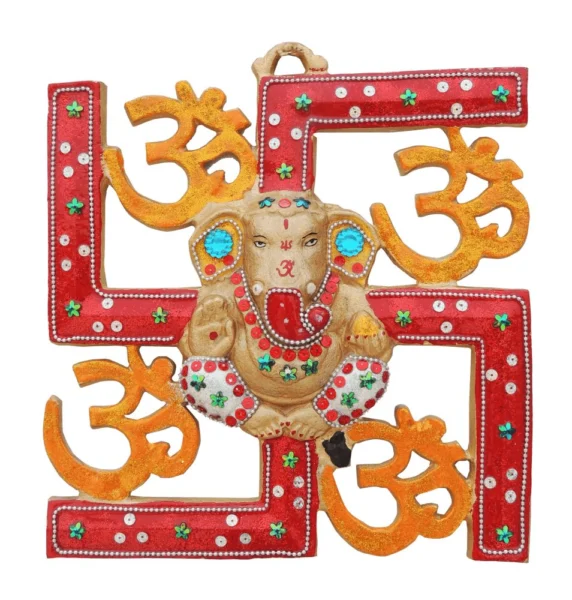 Ganesh Ji Idol in Aluminium, Wall Hanging (Satya), 11.5 inch, Vedikcraft Moradabad
