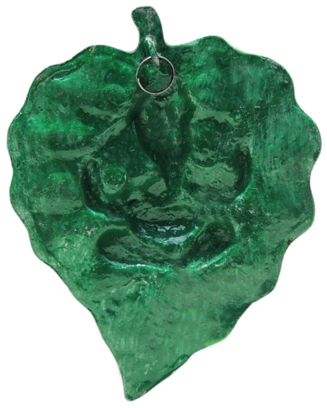 Aluminium Wall Hanging Ganesh (Patta), 6.5 inch, Green
