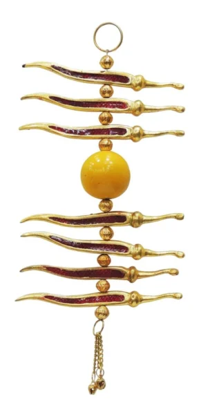 Aluminium Wall Hanging Decorative (Nibu Mirch), 8 inch, Vedikcraft Moradabad