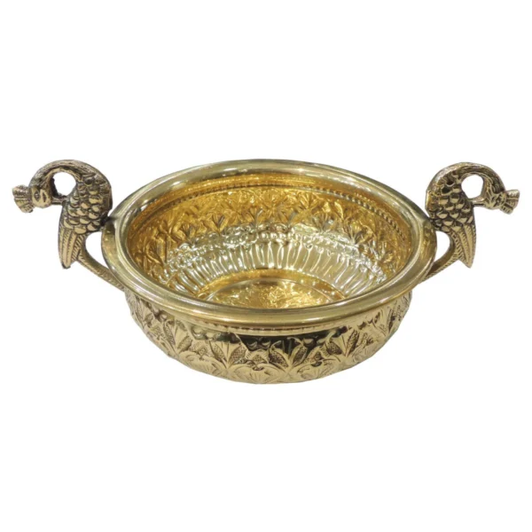 Brass Urli Bowl for Floating Flowers, 9.2 inch, brass, Vedikcraft Moradabad