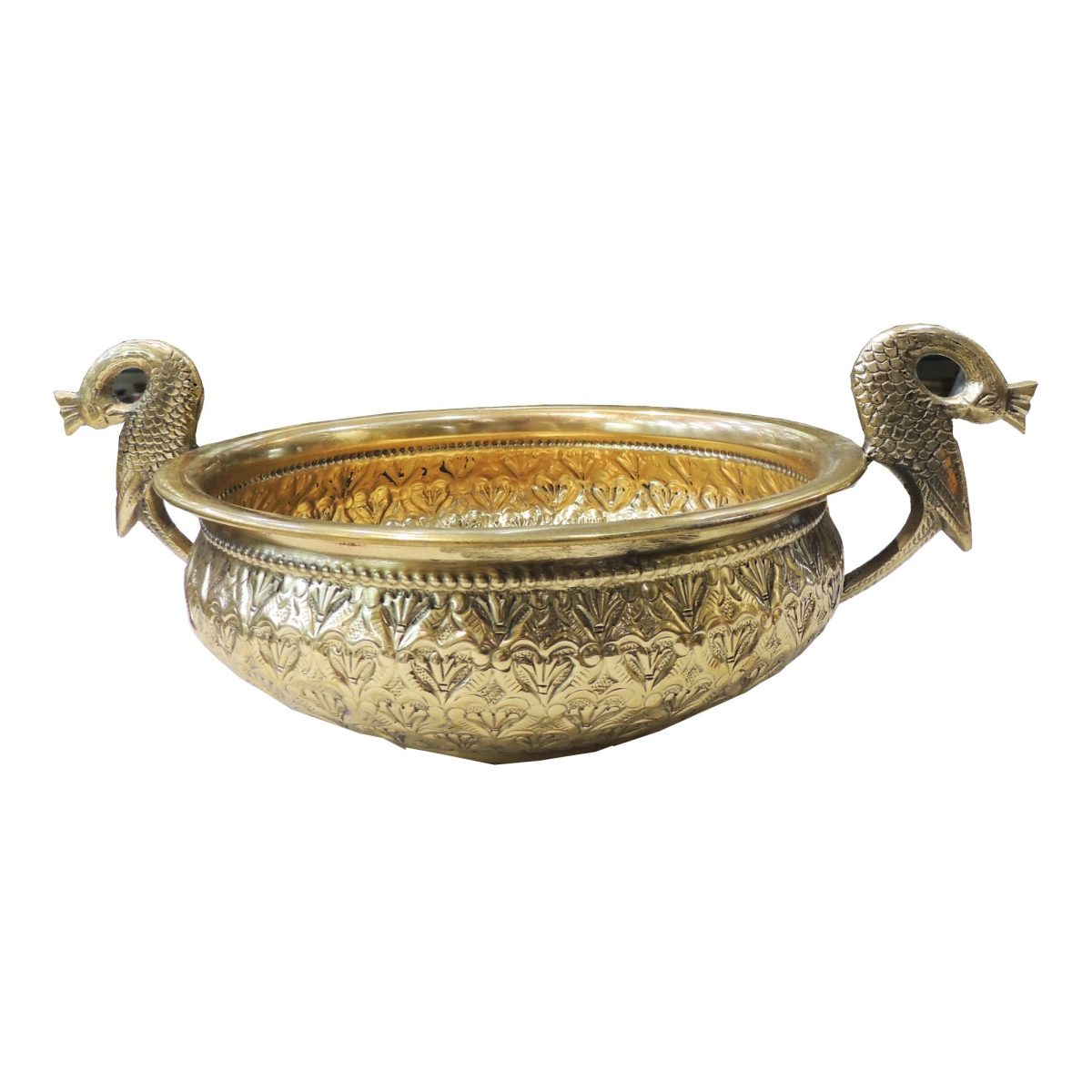 Brass Urli Bowl for Floating Flowers (Large Diwali), 14.5 inch, brass, Vedikcraft Moradabad