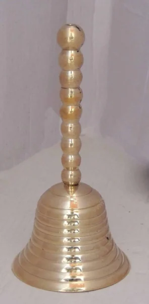 Brass Pooja Bell (Ghanti) (Medium), 4.5 inch, brass, Vedikcraft Moradabad