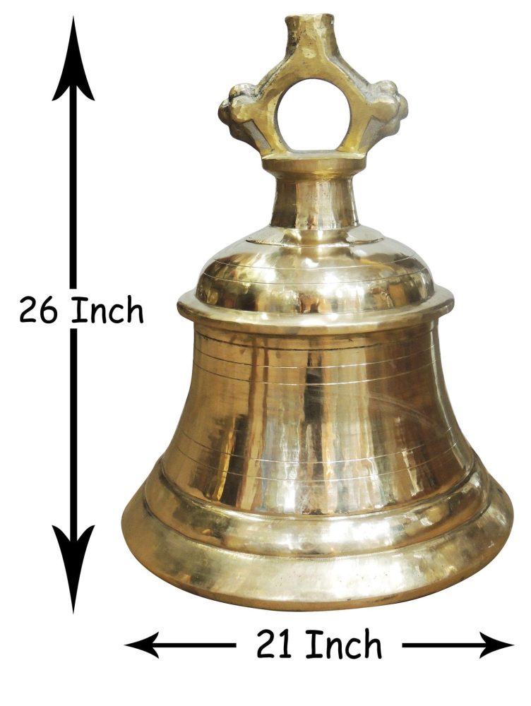 Brass Hanging Temple Bell (Ghanti), 26 inch, brass, Vedikcraft Moradabad