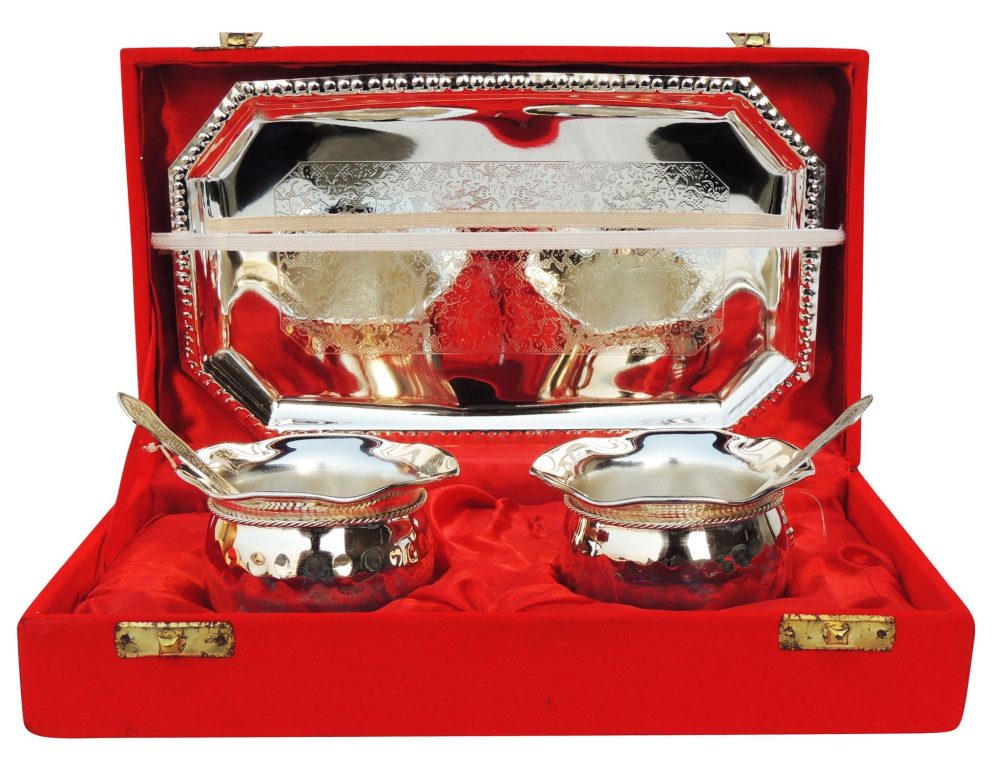 Brass Bowl, Set of 2 (Velvet Box), brass, Vedikcraft Moradabad