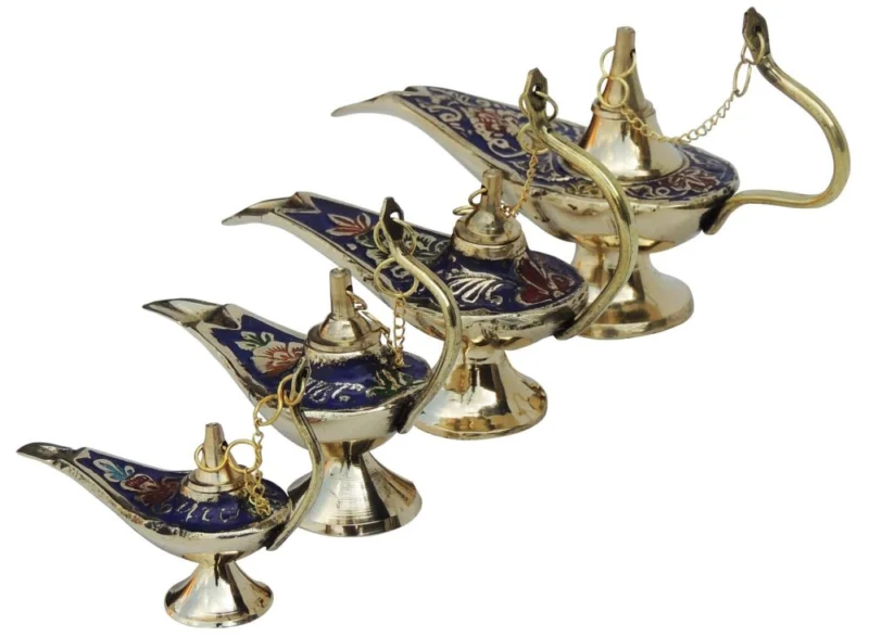 Brass Aladdin chirag, 3.5 inch
