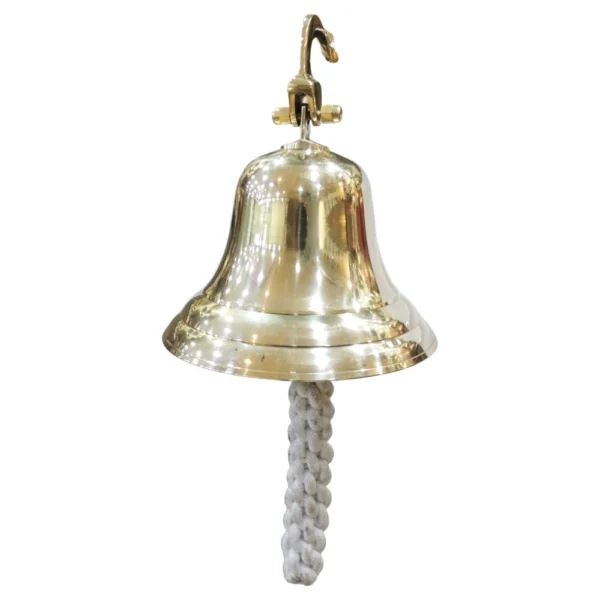 Brass Anchor Bell (Ghanti), 6 inch, brass, Vedikcraft Moradabad