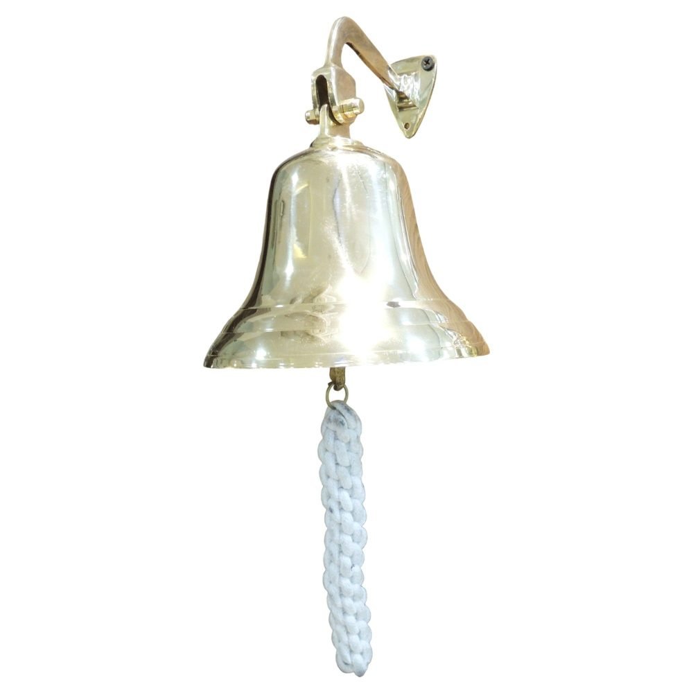 Brass Anchor Bell (Ghanti), 7 inch, brass, Vedikcraft Moradabad
