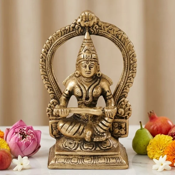 Annapurna Devi Idol in Brass, 5.2 inch, brass, Vedikcraft Moradabad