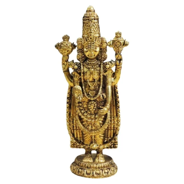 Tirupati Balaji Idol in Brass, 5 inch, brass, Vedikcraft Moradabad