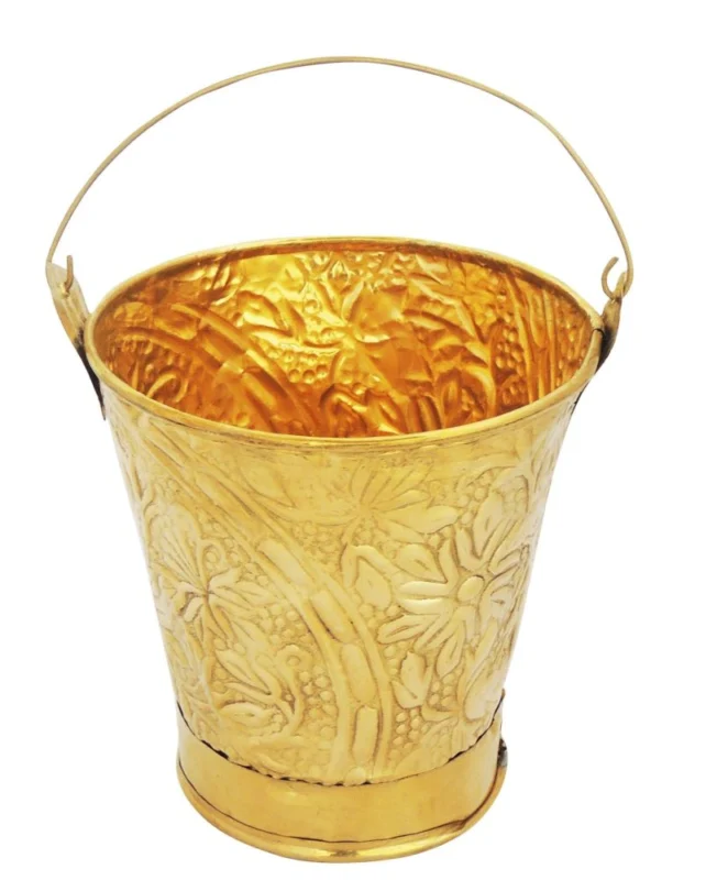 Brass Miniature Bucket, 4.5 inch – Toy for Children