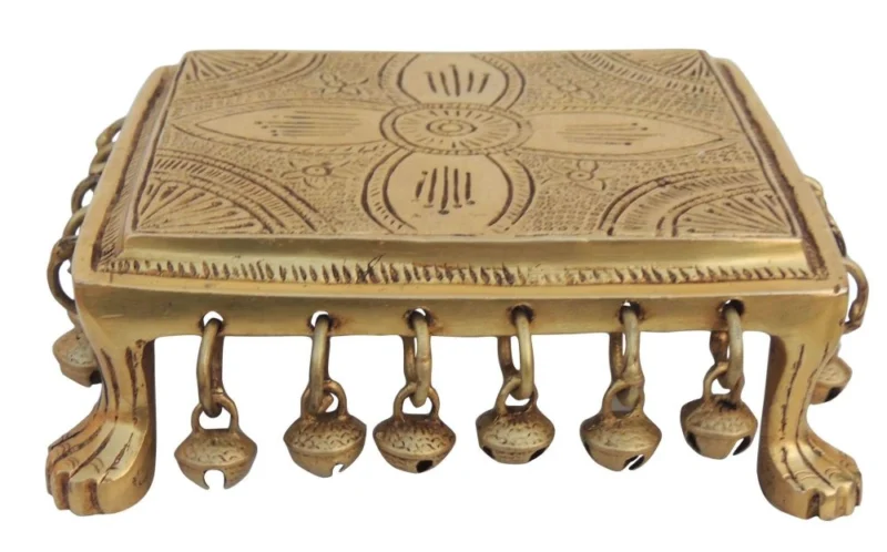 Brass Chowki for Pooja (Bajot), 1.74 kg