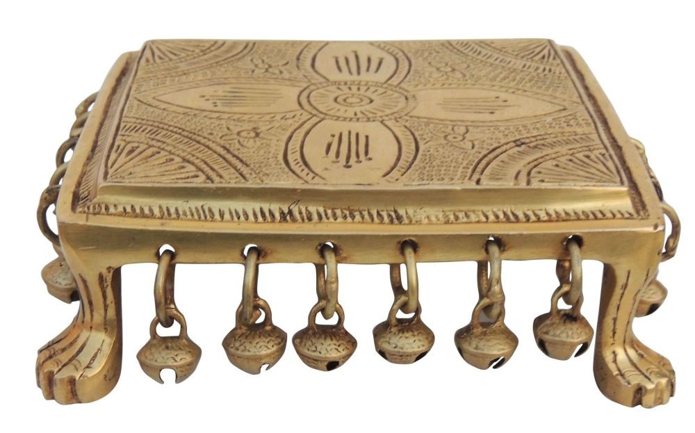 Brass Chowki for Pooja (Bajot), brass, Vedikcraft Moradabad