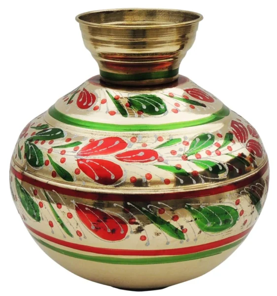 Brass Matka, 1 Litre, 11.5 inch, brass, Vedikcraft Moradabad