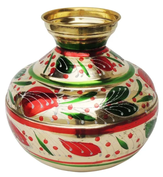 Brass Matka, 7 Litre, 10 inch, brass, Vedikcraft Moradabad