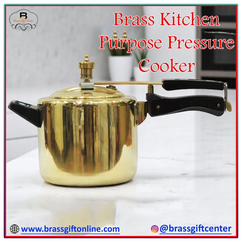 Brass Cookware (Cooker), 9 inch, brass, Vedikcraft Moradabad