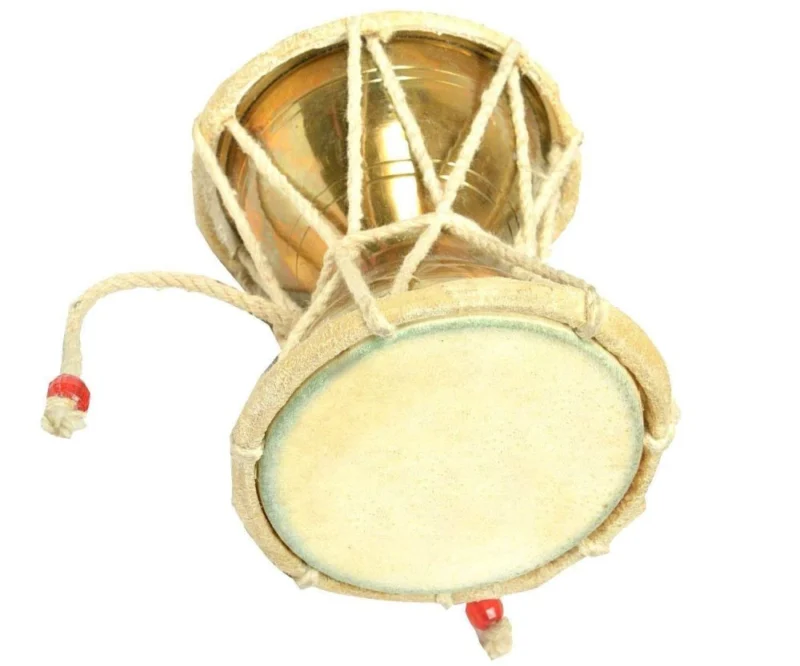 Brass Damru for Pooja, 4.1 inch (No. 3)