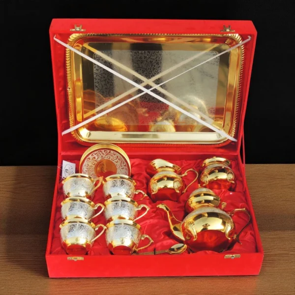 Brass Glass (Gilas), Set of 6 (Tea Cup), 2.6 kg, brass, Vedikcraft Moradabad