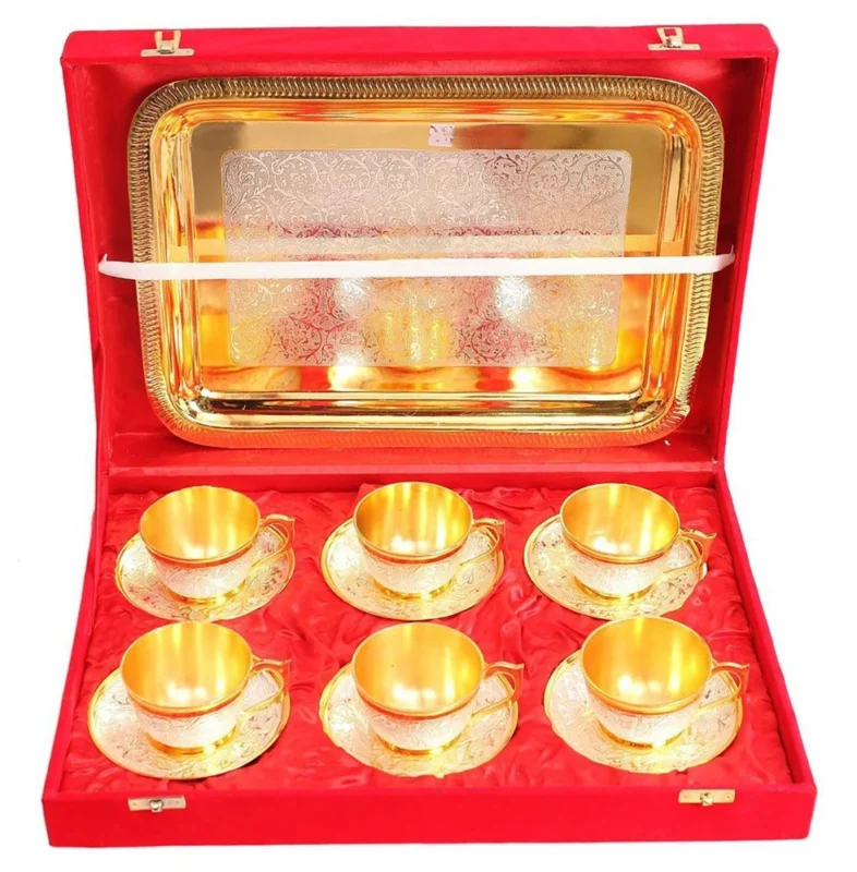 Brass Glass (Gilas), Set of 6 (Tea Cup), 3.6 kg