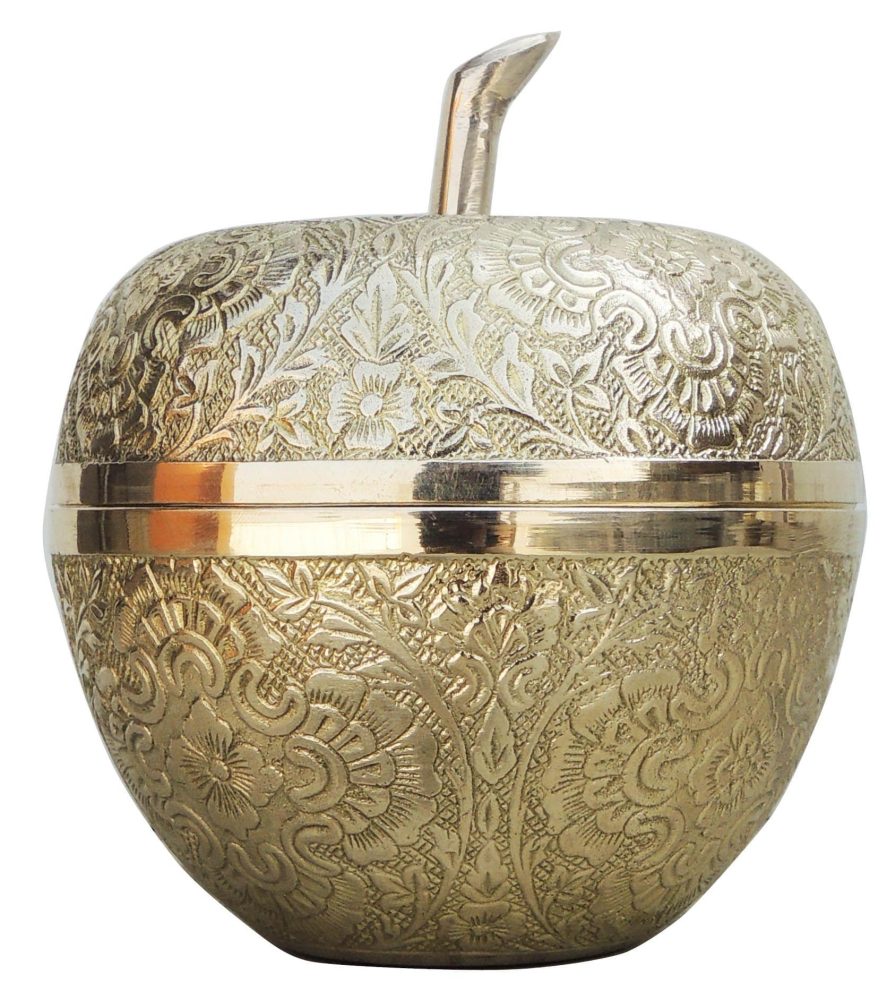 Brass Bowl (Apple), 4.8 inch, brass, Vedikcraft Moradabad