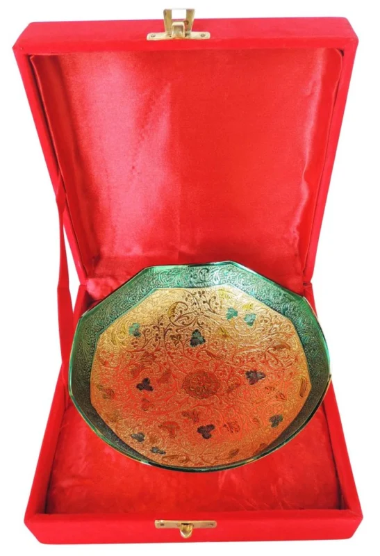 Brass Bowl (Velvet Box), 520 g, silver plated brass