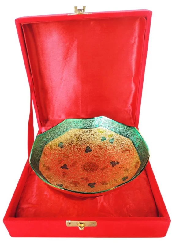 Brass Bowl (Velvet Box), 520 g, silver plated brass