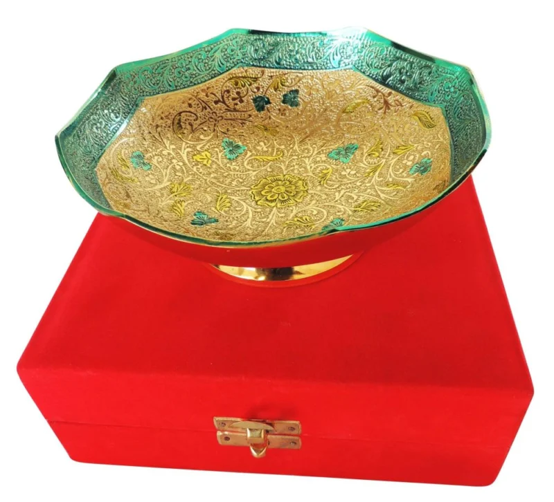 Brass Bowl (Velvet Box), 520 g, silver plated brass