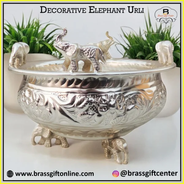 Brass Urli Bowl for Floating Flowers, 6.5 inch, brass, Vedikcraft Moradabad